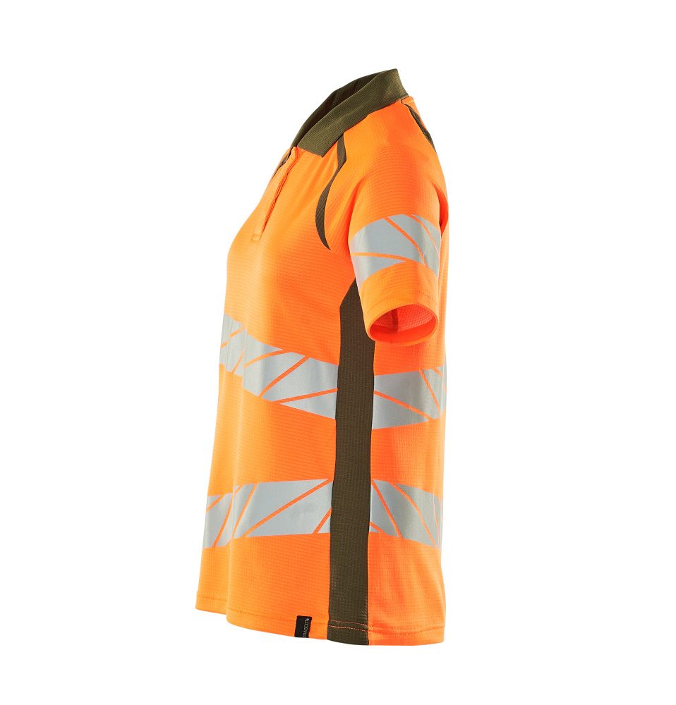 Mascot Damen Accelerate Safe Warnschutz Polo-Shirt – orange/moosgrün