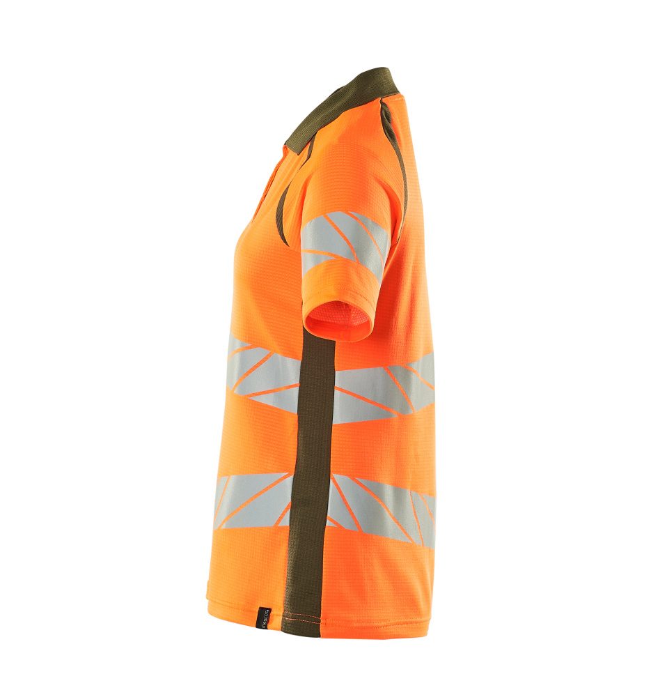 Mascot Damen Accelerate Safe Warnschutz Polo-Shirt – orange/moosgrün
