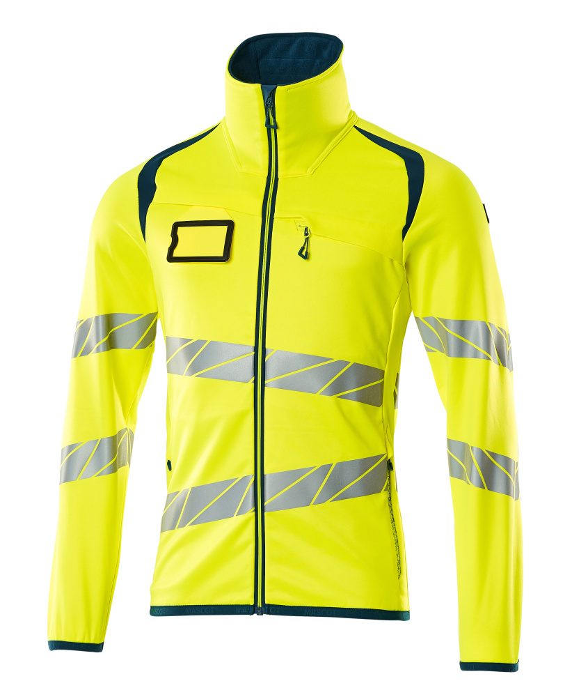 Mascot Accelerate Safe Warnschutz Fleecejacke – gelb/dunkelpetroleum