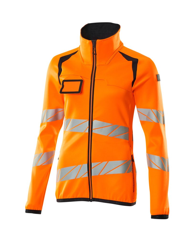 Mascot Damen Accelerate Safe Warn-Fleecejacke – orange/schwarzblau