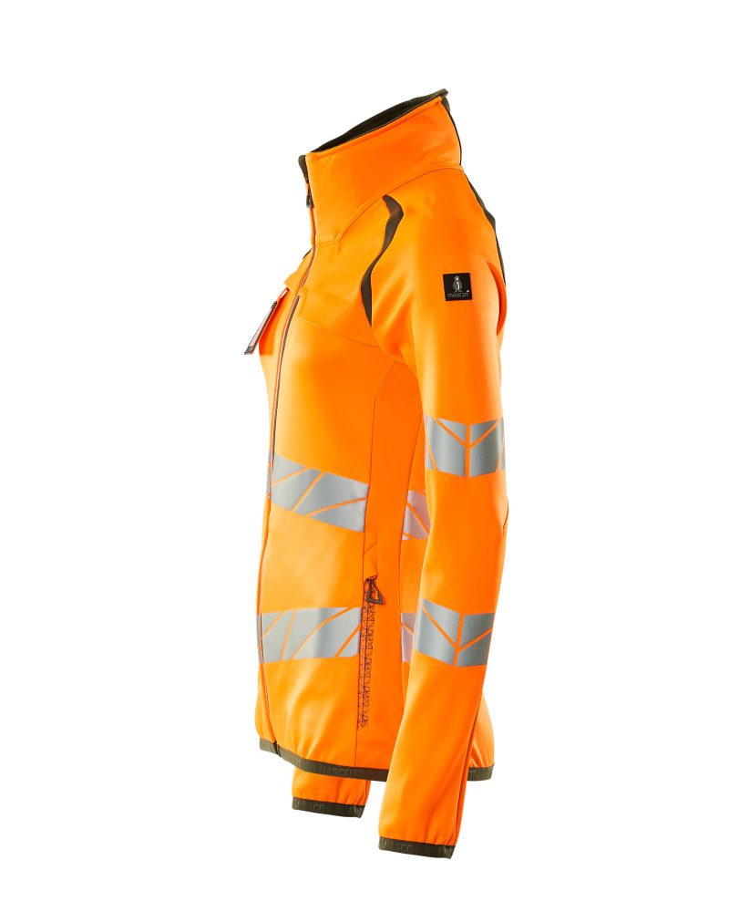 Mascot Damen Accelerate Safe Warn-Fleecejacke – orange/moosgrün
