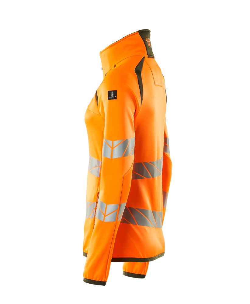 Mascot Damen Accelerate Safe Warn-Fleecejacke – orange/moosgrün