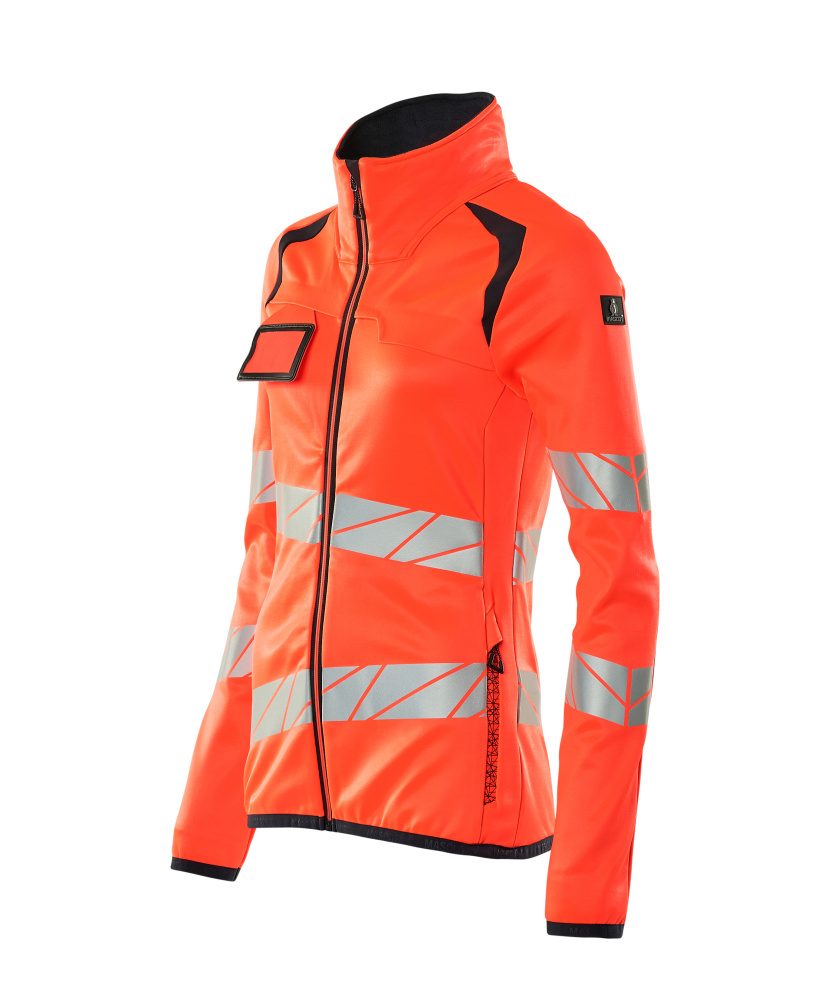 Mascot Damen Accelerate Safe Warn-Fleecejacke – rot/schwarzblau