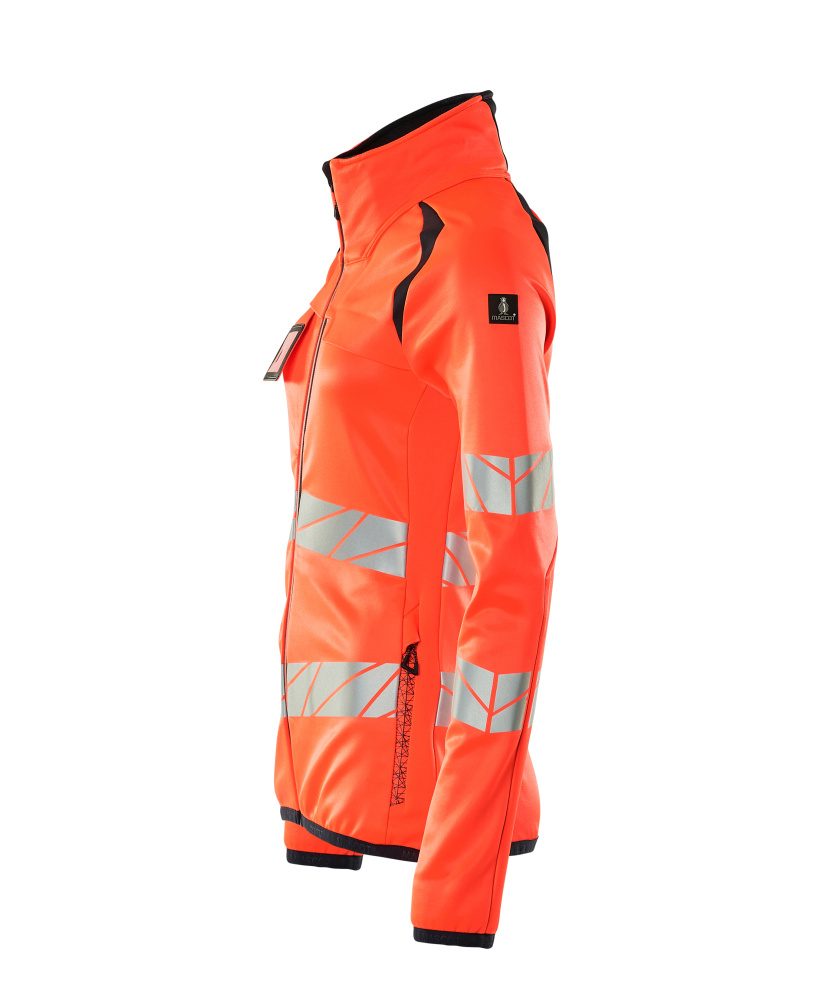 Mascot Damen Accelerate Safe Warn-Fleecejacke – rot/schwarzblau