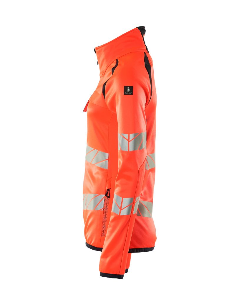 Mascot Damen Accelerate Safe Warn-Fleecejacke – rot/schwarzblau