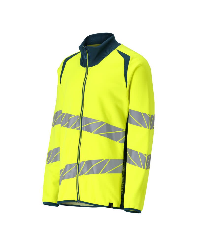 Mascot Accelerate Safe Warnschutz Sweatjacke – gelb/dunkelpetroleum