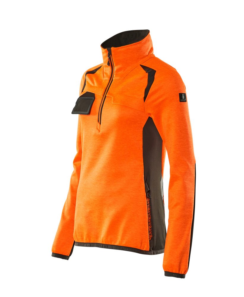 Mascot Damen Accelerate Safe Fleecepullover – orange/dunkelanthrazit