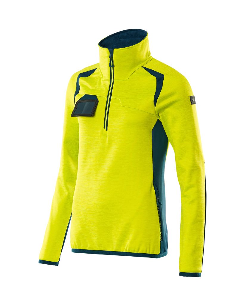 Mascot Damen Accelerate Safe Fleecepullover – gelb/dunkelpetroleum
