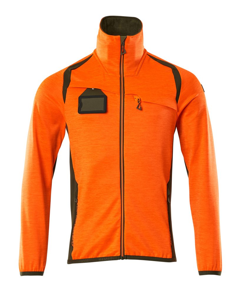 Mascot Accelerate Safe Fleecejacke – orange/moosgrün