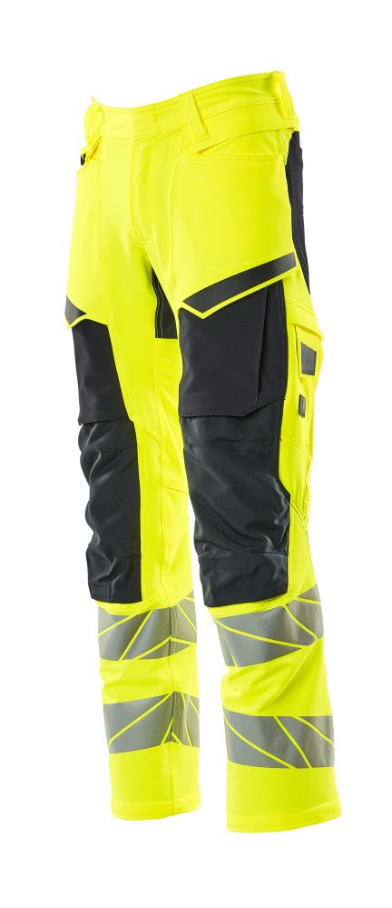 Mascot Accelerate Safe Masco Warnschutz Bundhose Stretch – gelb/schwarzblau