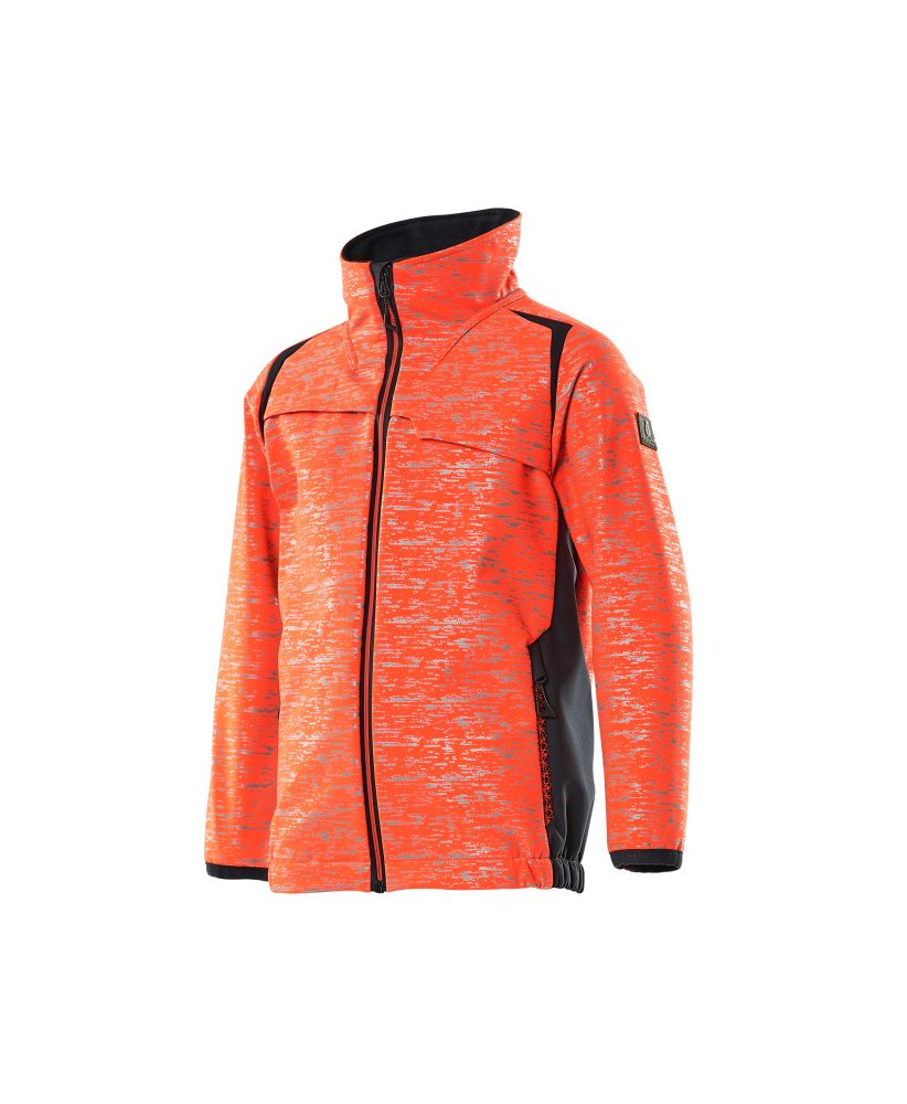 Mascot Accelerate Safe Kinder HiVis Softshelljacke – rot/schwarzblau