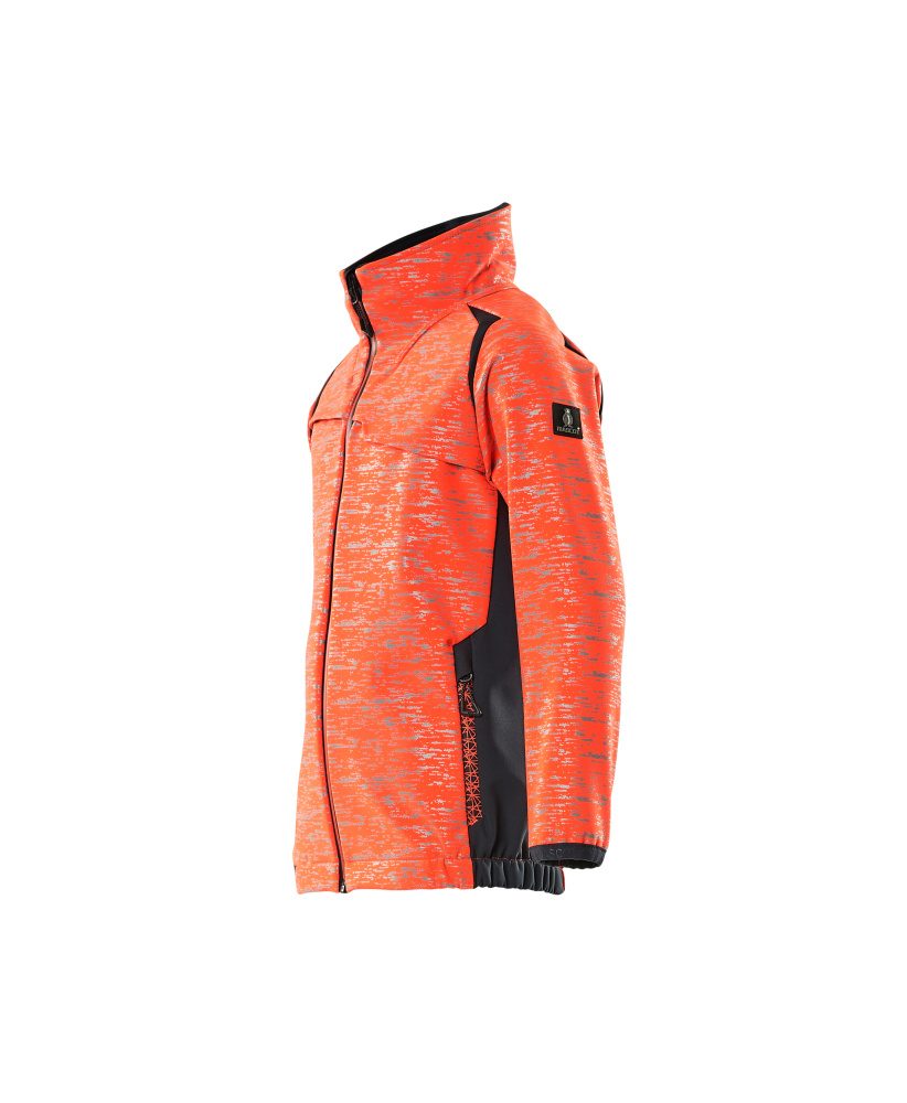 Mascot Accelerate Safe Kinder HiVis Softshelljacke – rot/schwarzblau