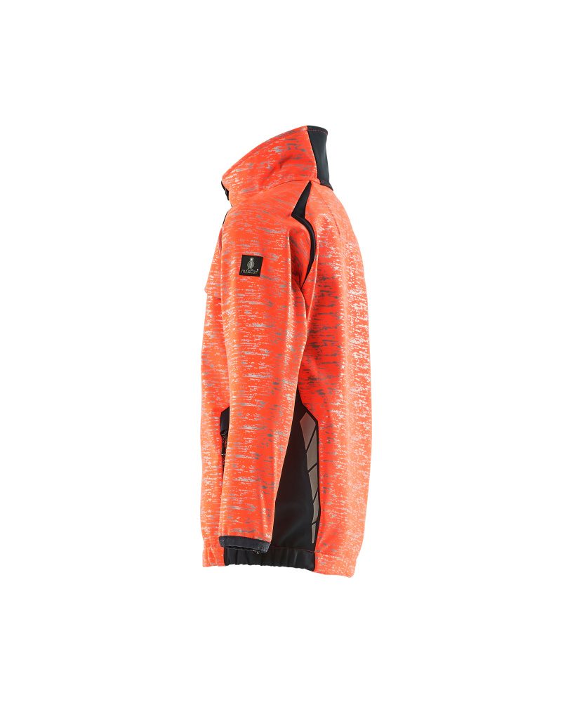 Mascot Accelerate Safe Kinder HiVis Softshelljacke – rot/schwarzblau