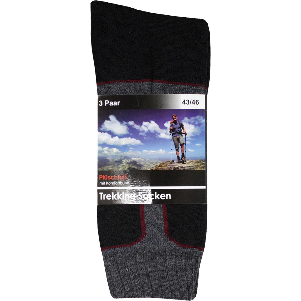 Trekkingsocke mit 2farbigem Schaft