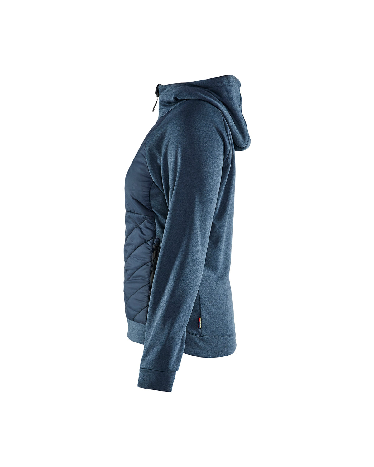 Blåkläder Damen 3464 Hybrid Kapuzen-Sweatjacke – taubenblau/dunkelmarine
