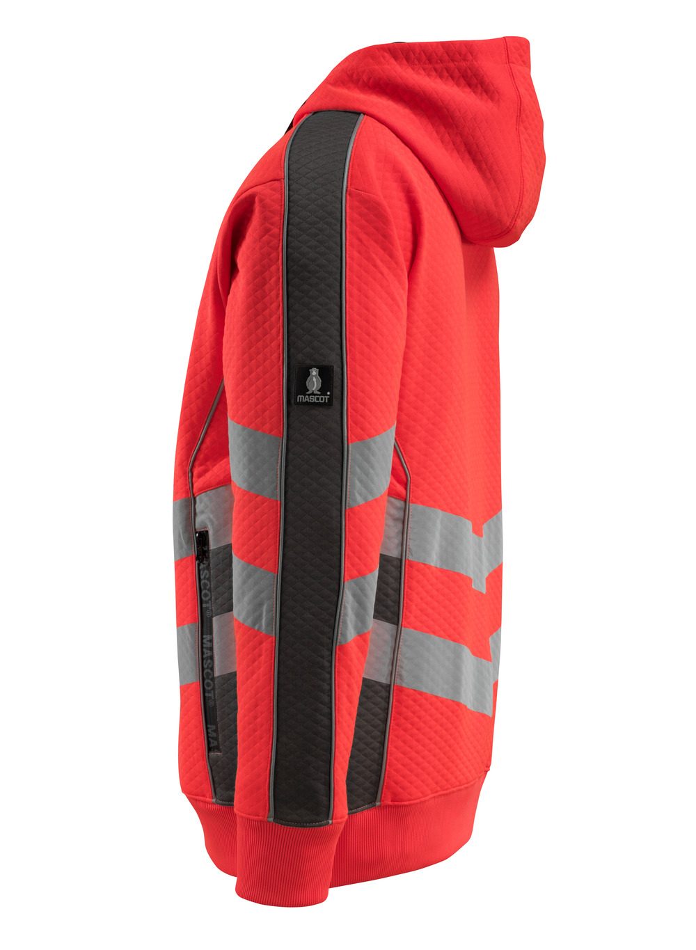 Mascot Corby Safe Supreme Warn-Kapuzensweater – rot/anthrazit