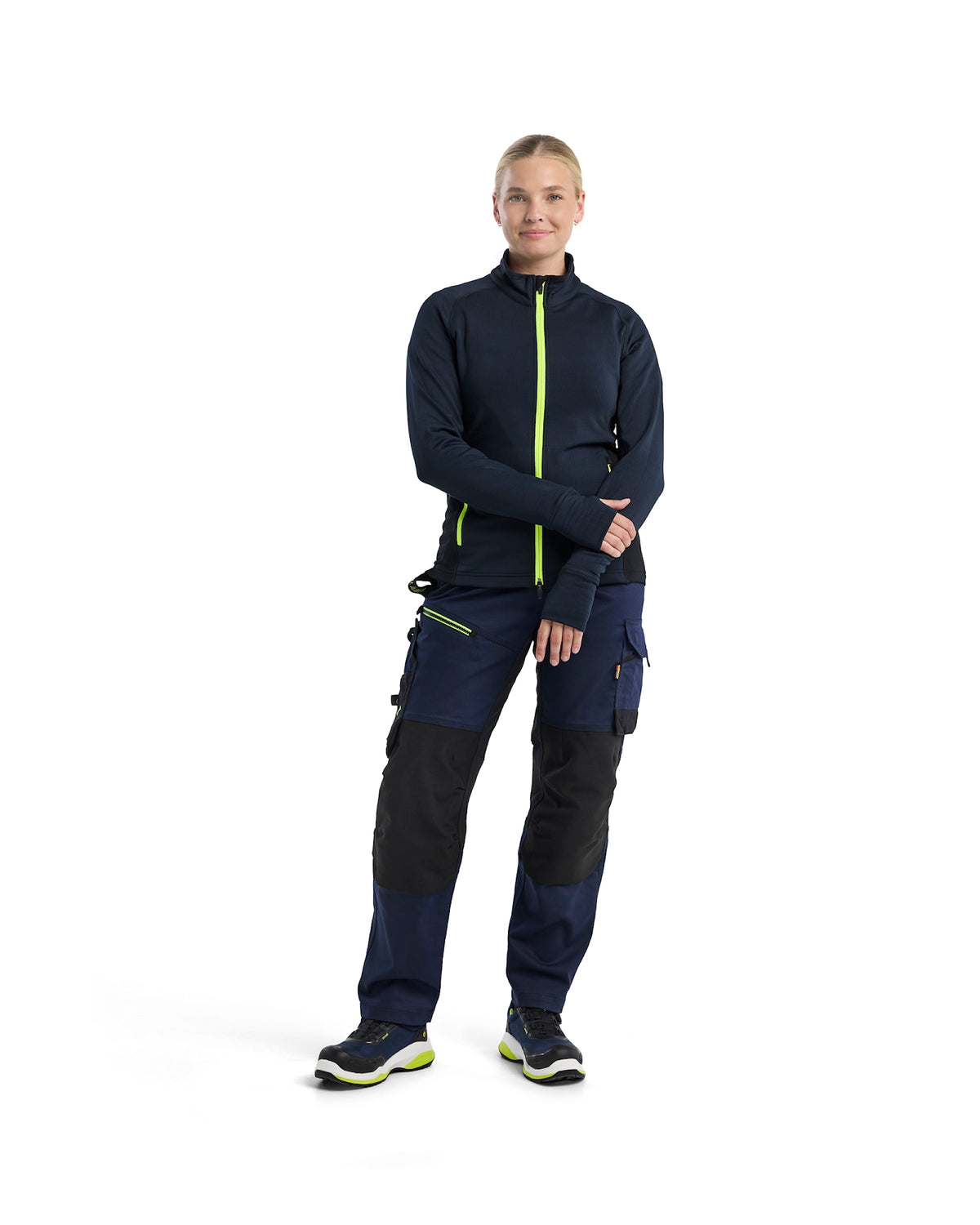 Blåkläder Damen Striker Fleecejacke – dunkelmarine/gelb