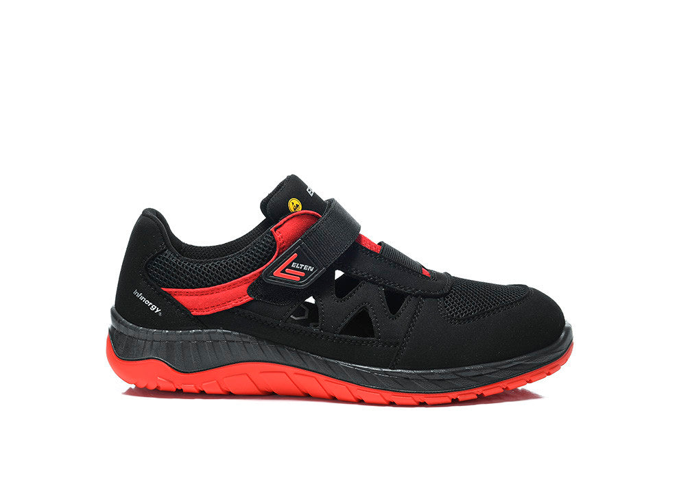 Elten Lonny W Easy S1P Sicherheitssandale rot – schwarz