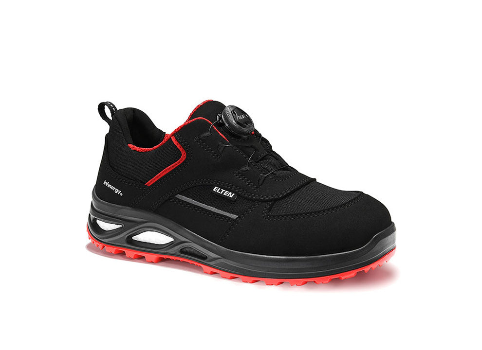 Elten Damen Hannah LOW E S3 Sicherheitshalbschuhe rot – schwarz