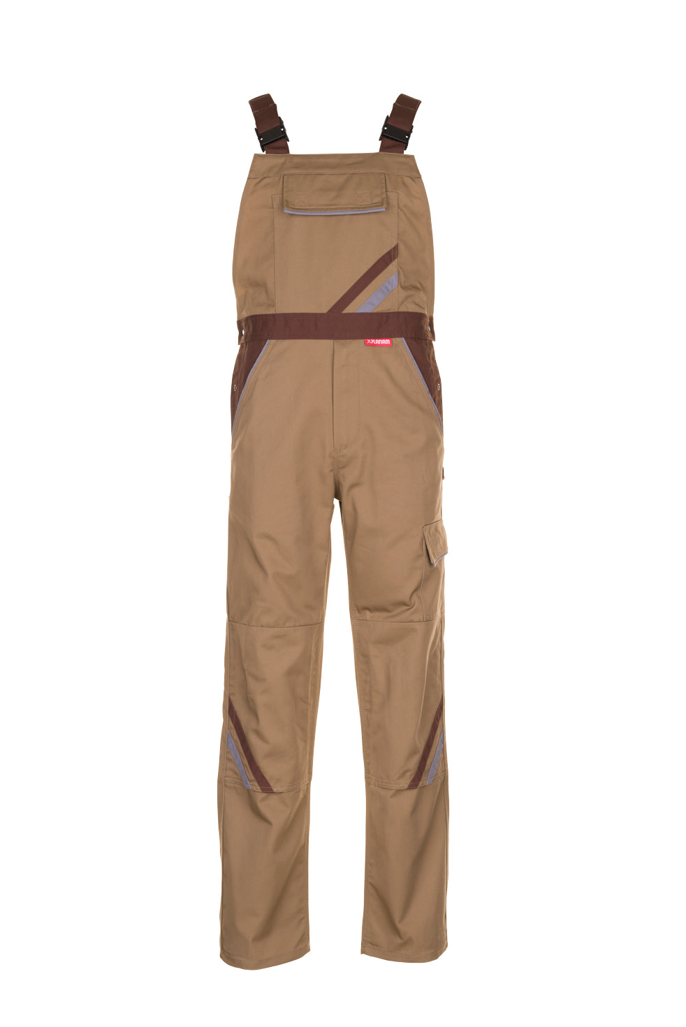 PLANAM Highline Latzhose khaki/braun/zink