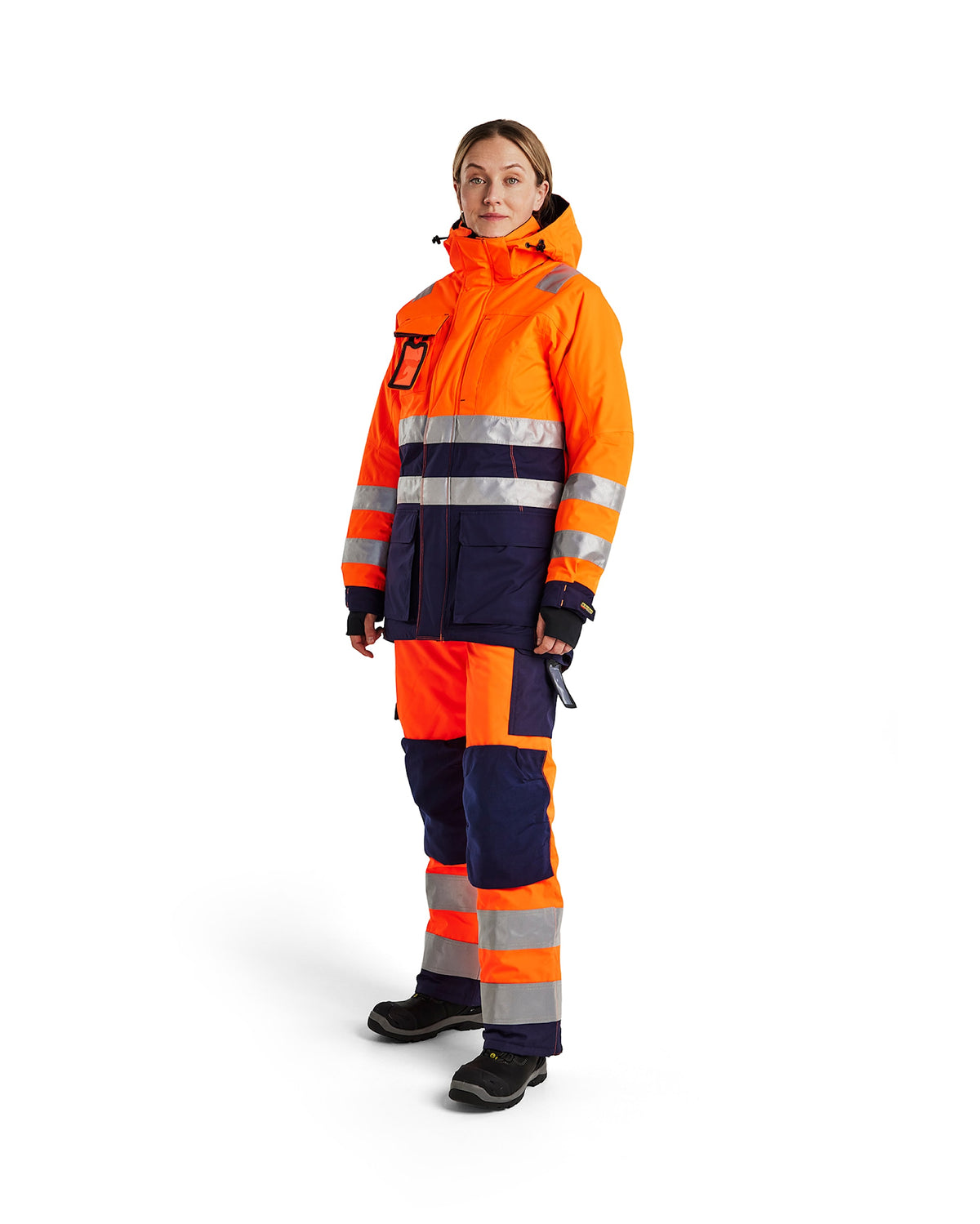 Blåkläder Damen 4472 Warnschutz Winterparka – orange/marine