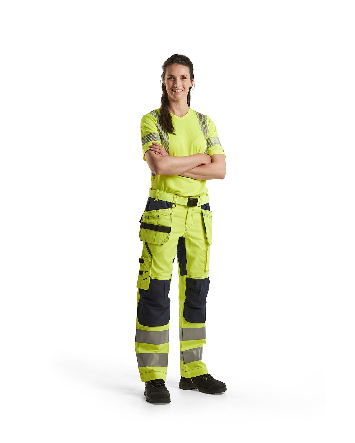 Blåkläder Damen 7163 Warnschutz Handwerkerhose – gelb/marine