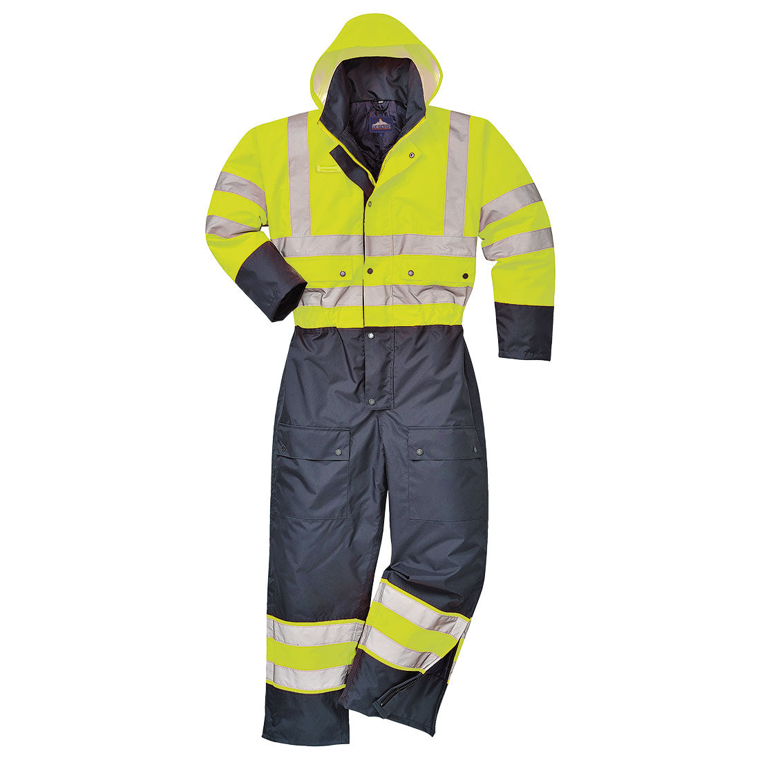 Portwest S485 Kontrast Warnschutz Winter Overall – gelb/marine