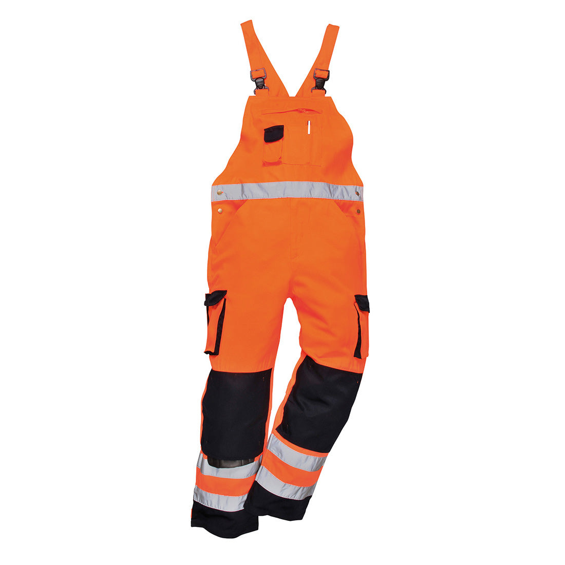 Portwest Dijon Warnschutz Latzhose – orange/marine