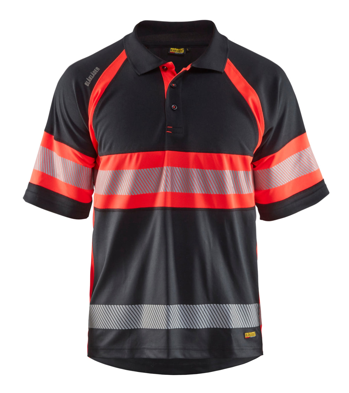 Blåkläder 3338 Warnschutz Polo-Shirt – schwarz/rot