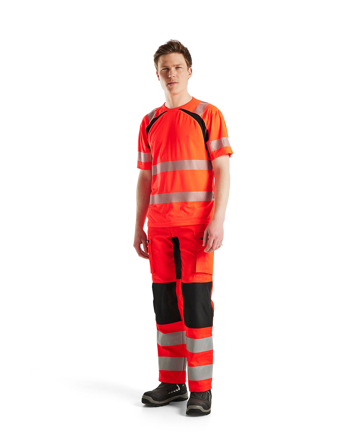 Blåkläder 3397 Warnschutz T-Shirt m. UV-Schutz – rot/schwarz