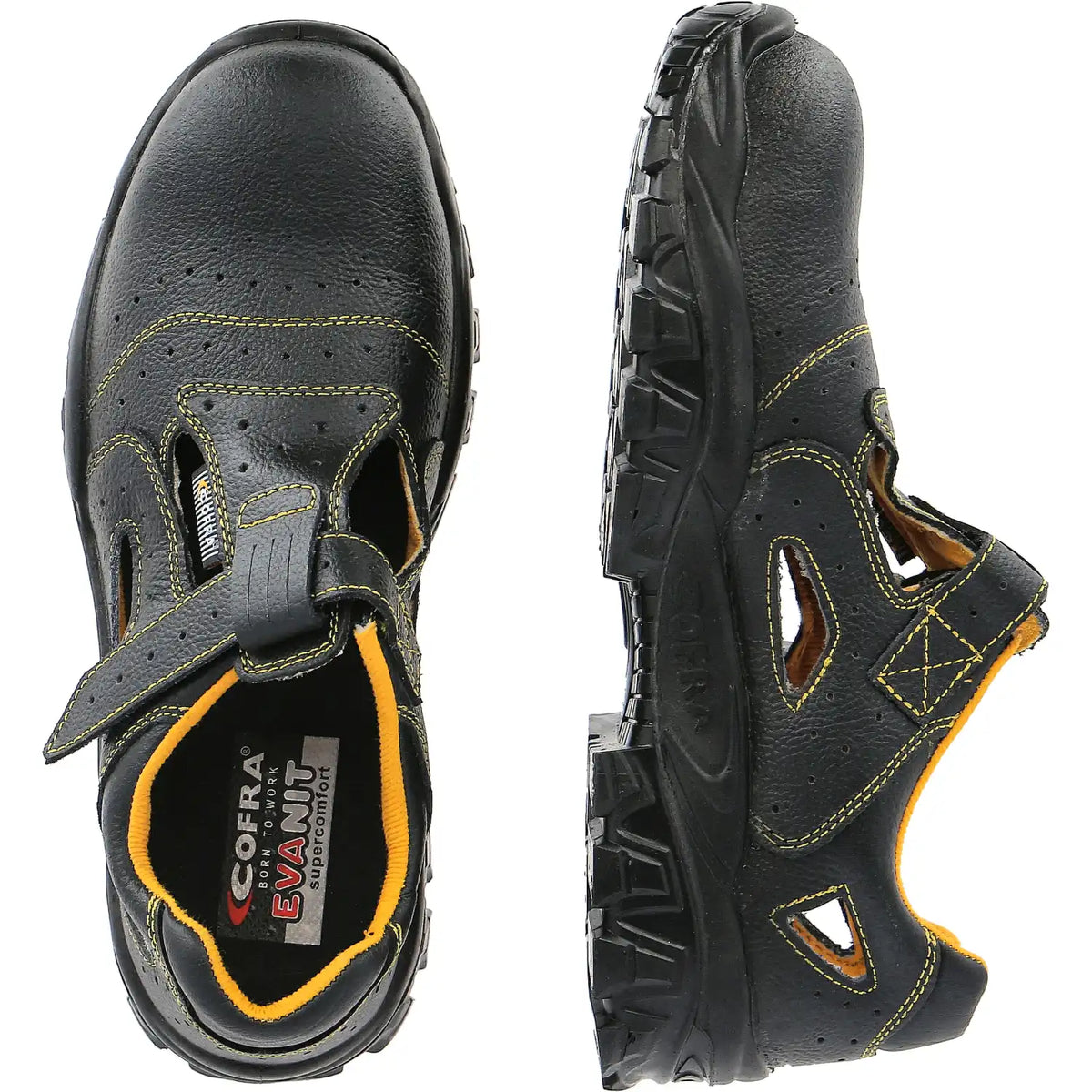Cofra NEW DON Techno S1P Sicherheitssandalen schwarz – schwarz