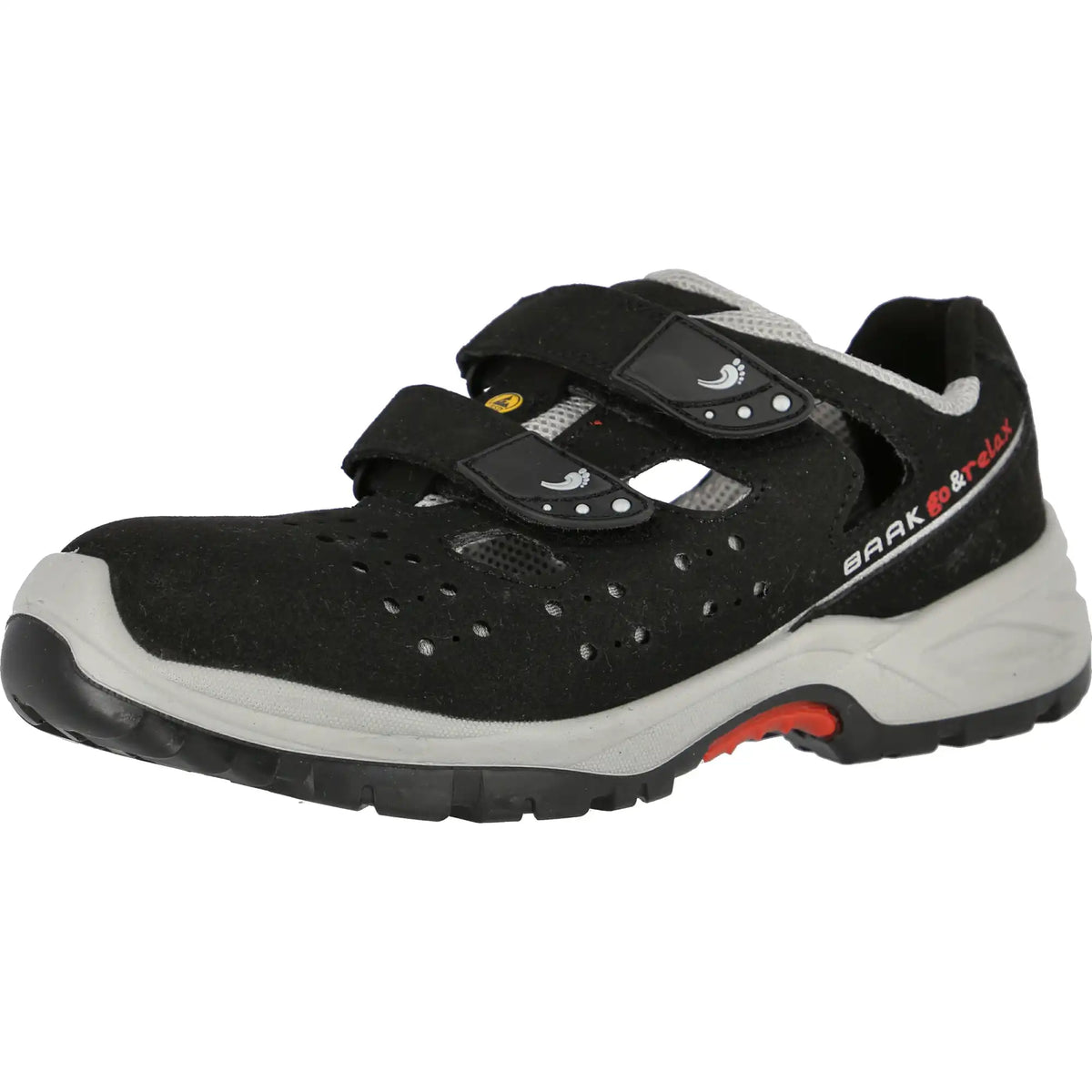Baak Hardy Industrial S1P Sicherheitssandalen schwarz – schwarz