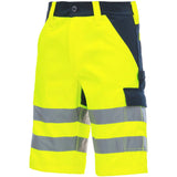 Nitras Motion TEX VIZ Warnschutz Shorts – gelb/marine