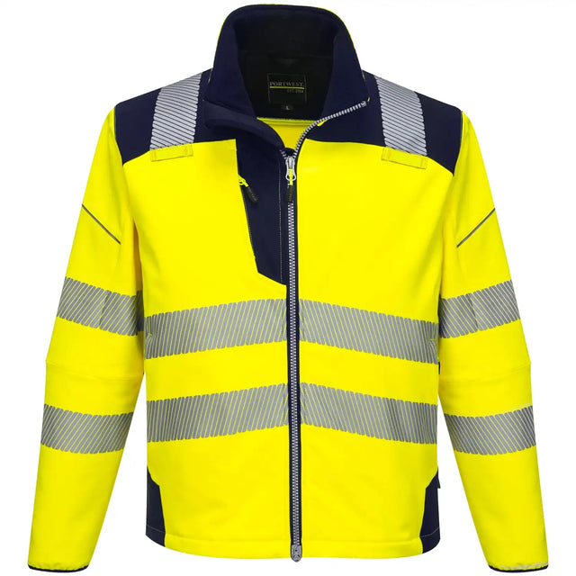 Portwest T402 PW3 Warnschutz Softshelljacke – gelb/marine