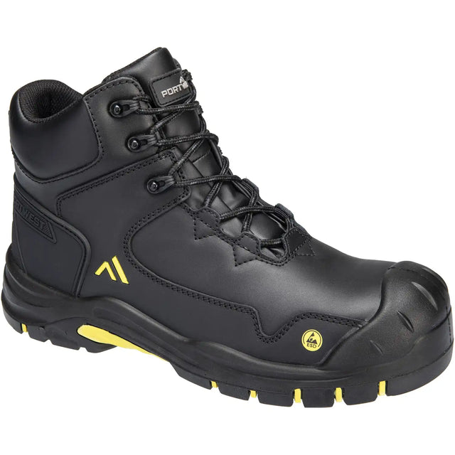 Portwest FC18 S3S Sicherheitshochschuhe schwarz FC18BKY – schwarz