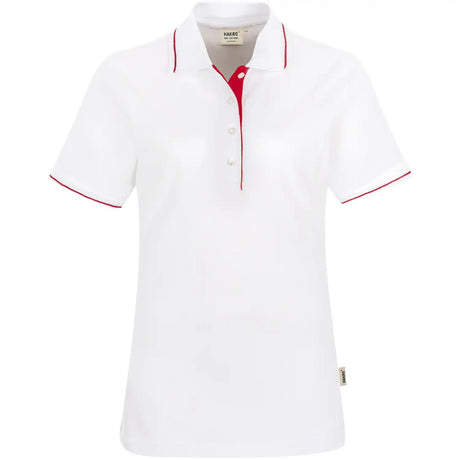 Hakro Damen Casual 203 Contrast Polo-Shirt – weiß