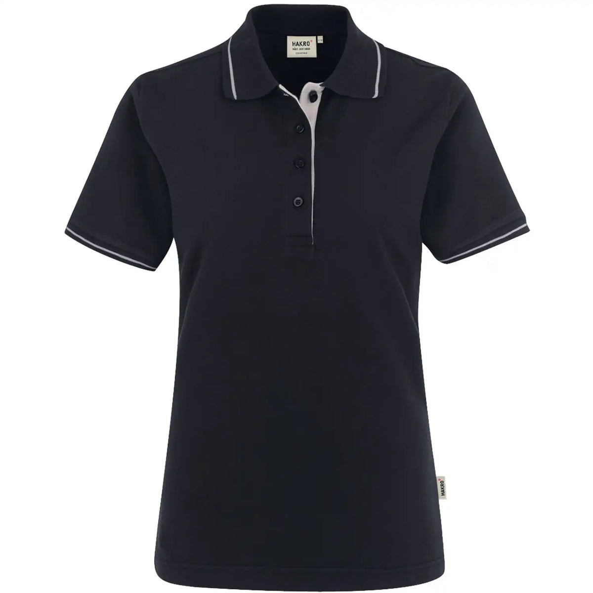 Hakro Damen Casual 203 Contrast Polo-Shirt – schwarz