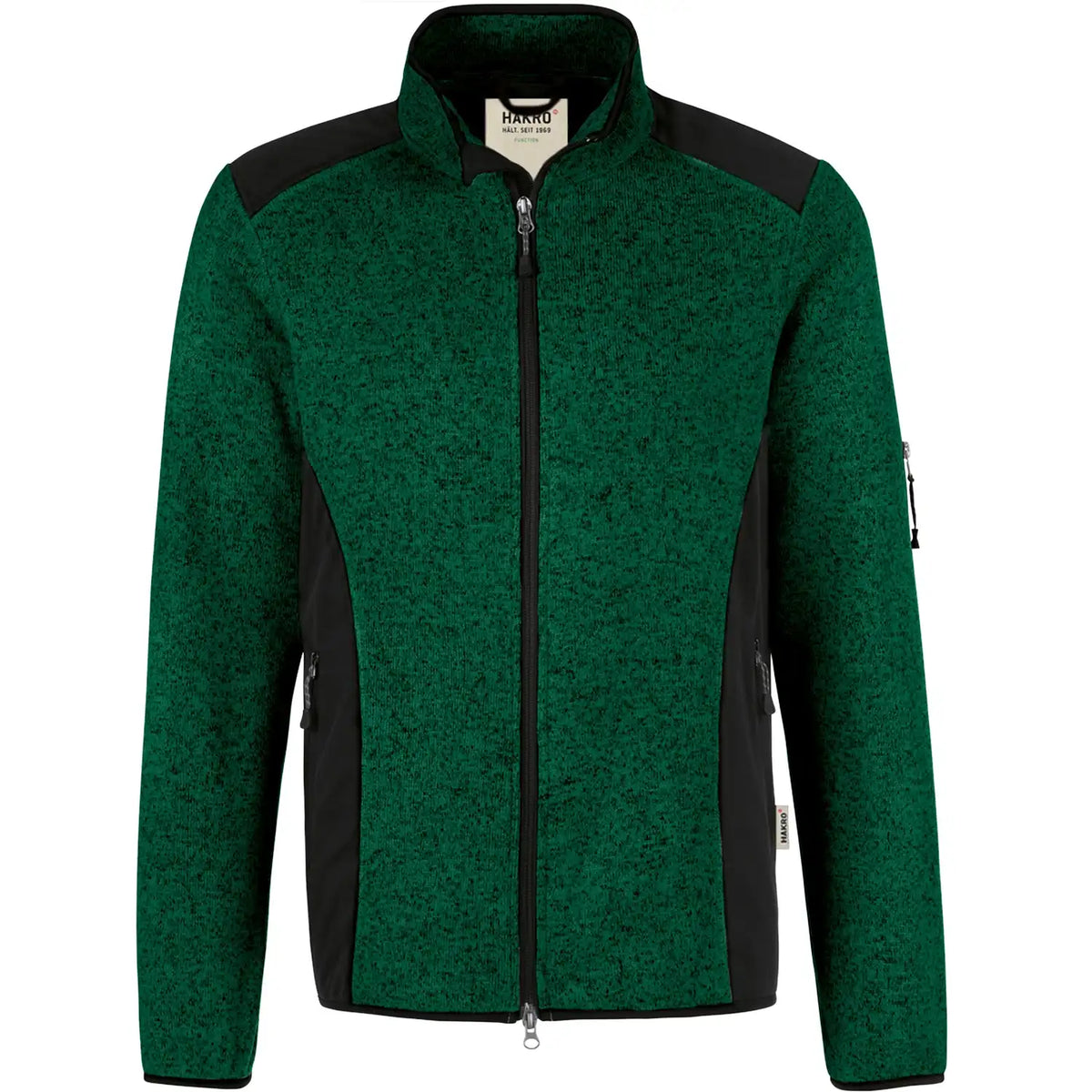 Hakro Dawson 836 Strickfleece-Jacke – tanne-meliert