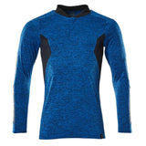 Mascot Coolmax Pro Accelerate Langarm-Poloshirt – azurblau/schwarzblau
