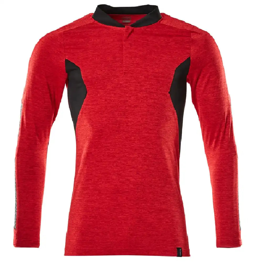 Mascot Coolmax Pro Accelerate Langarm-Poloshirt – verkehrsrot/schwarz