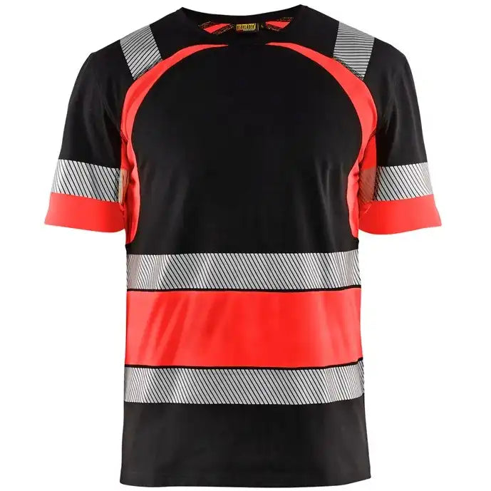 Blåkläder 3421 Warnschutz T-Shirt – schwarz/rot