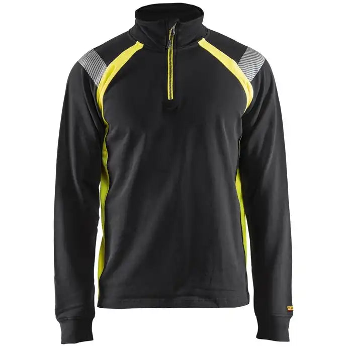 Blåkläder 3432 Zip-Sweatshirt – schwarz/gelb