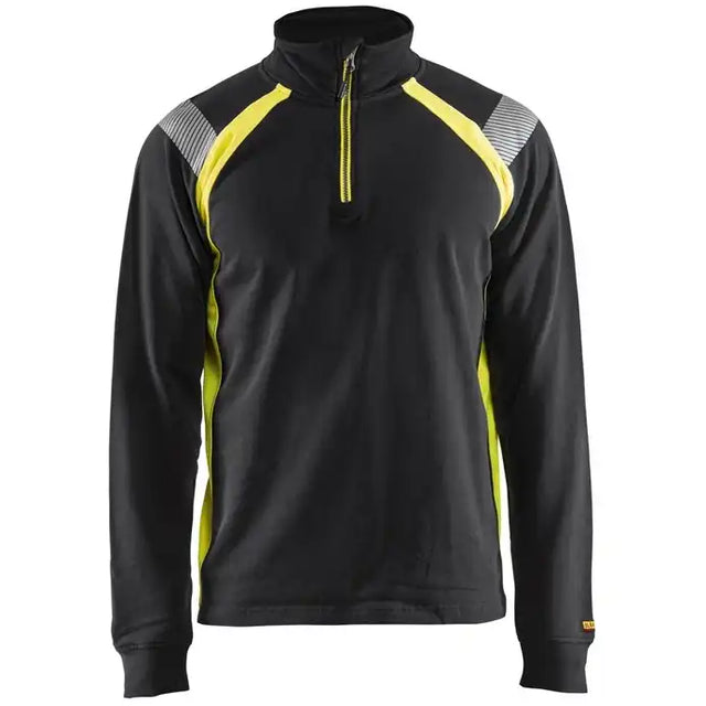 Blåkläder 3432 Zip-Sweatshirt – schwarz/gelb