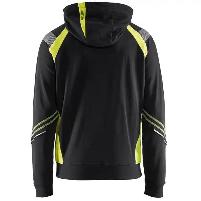 Blåkläder 3433 Kapuzen-Sweatjacke – schwarz/gelb