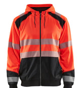 Blåkläder 3546 Warnschutz Kapuzen-Sweatshirt – rot/schwarz