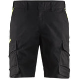 Blåkläder 1446 Industrie Stretch Shorts – schwarz/gelb