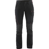 Blåkläder Damen 7122 Stretch Servicehose – schwarz/rot
