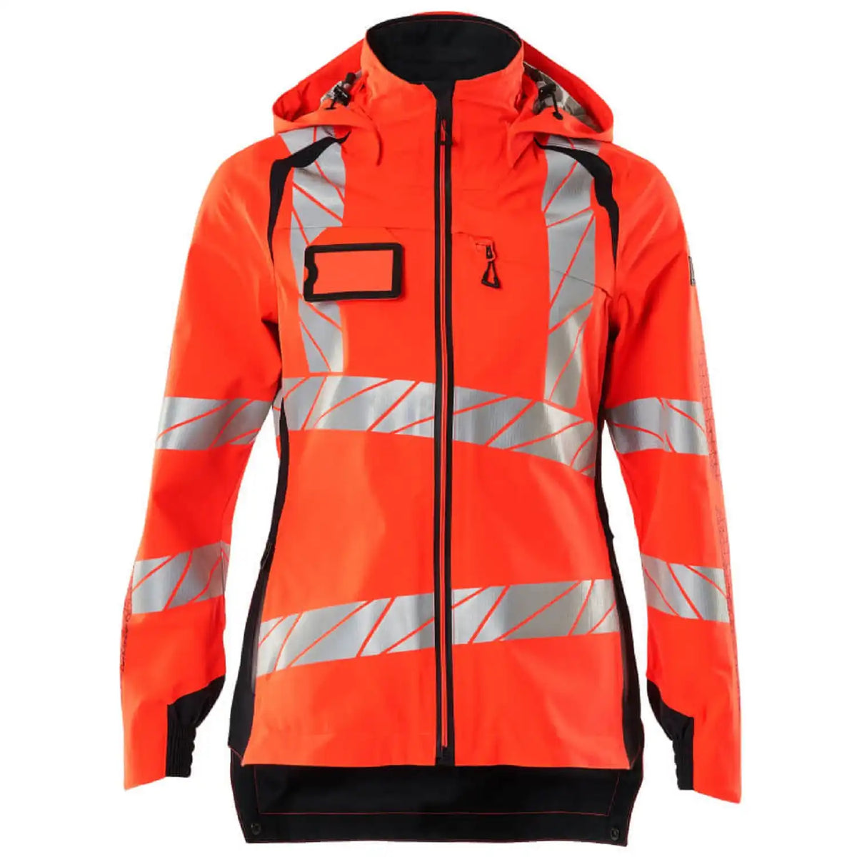 Mascot Damen Accelerate Safe Warnschutz Regenjacke – rot/schwarzblau