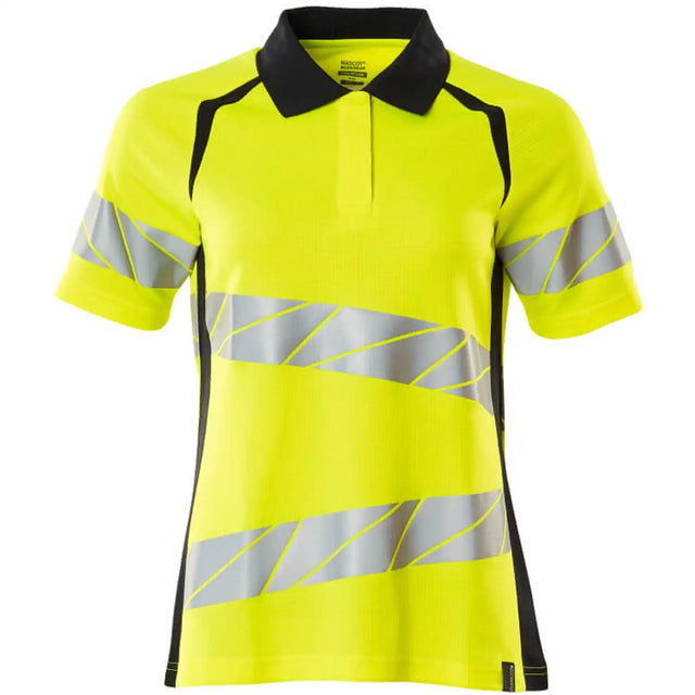 Mascot Damen Accelerate Safe Warnschutz Polo-Shirt – gelb/schwarzblau