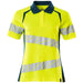 Mascot Damen Accelerate Safe Warnschutz Polo-Shirt – gelb/dunkelpetroleum